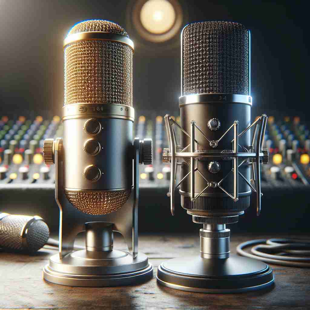 An image illustrating Microfone Condensador vs Dinâmico Para Voz: Uma Análise Abrangente