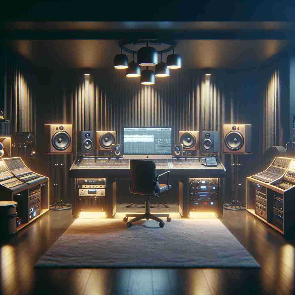 An image illustrating Equipamentos Essenciais para Home Studio em 2025
