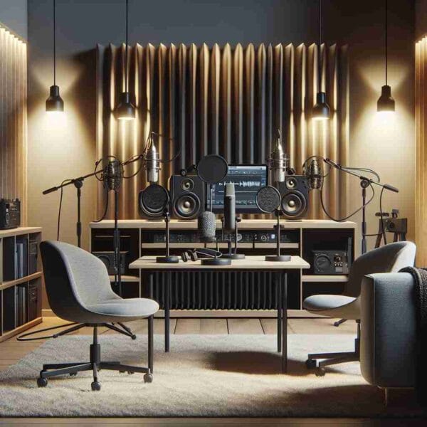 An image illustrating Configuração Ideal de Home Studio para Podcasts