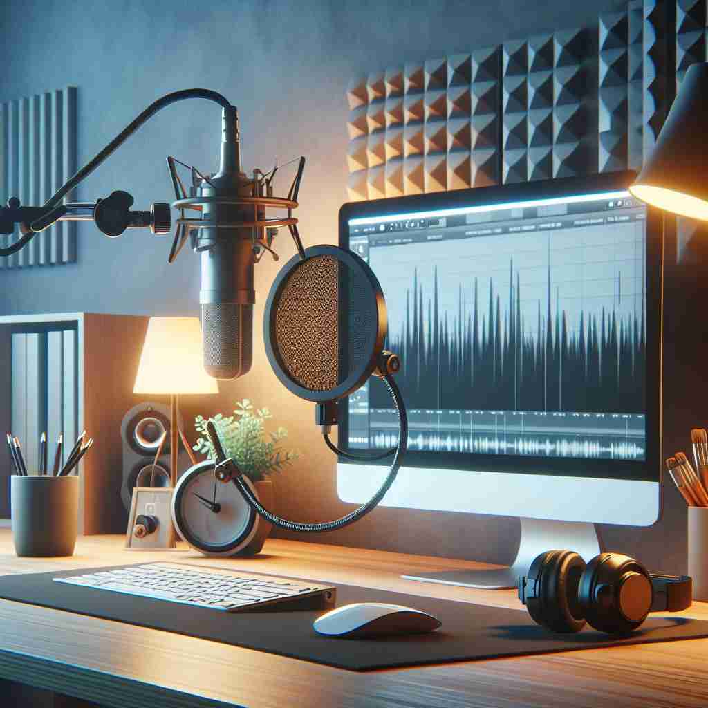 An image illustrating Gravação de Voz para Audiobook No Home Studio